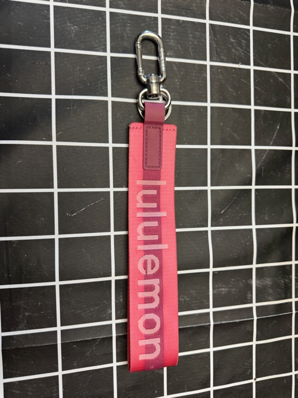 Lululemon Never Lost Pink Logo Keychain